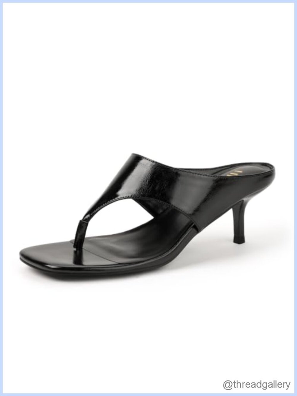 Women's Kitten Heels Thong Sandals Open Square Toe Slip-On Flip Flops